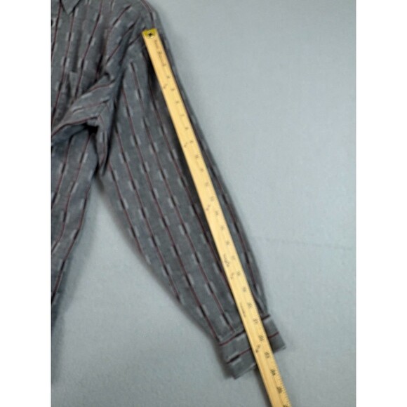 Vintage 90's Levis Sutter Creek Shirt Mens M Gray Red Flannel Cowboy Aztec - Picture 9 of 14